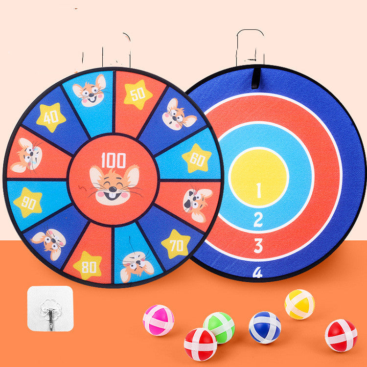 Kids Sticky Ball Dart Board Game – Cartoon Target Toy for Indoor & Outdoor Play