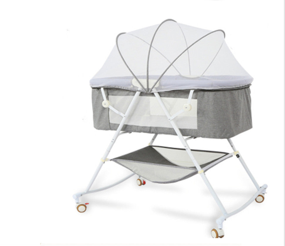 Portable Baby Crib Shaker Bed – Multifunctional, Foldable European Style Newborn Cradle for Comfort