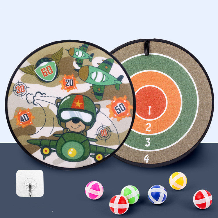 Kids Sticky Ball Dart Board Game – Cartoon Target Toy for Indoor & Outdoor Play