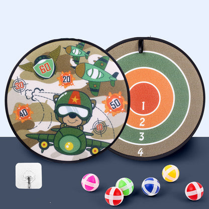Kids Sticky Ball Dart Board Game – Cartoon Target Toy for Indoor & Outdoor Play