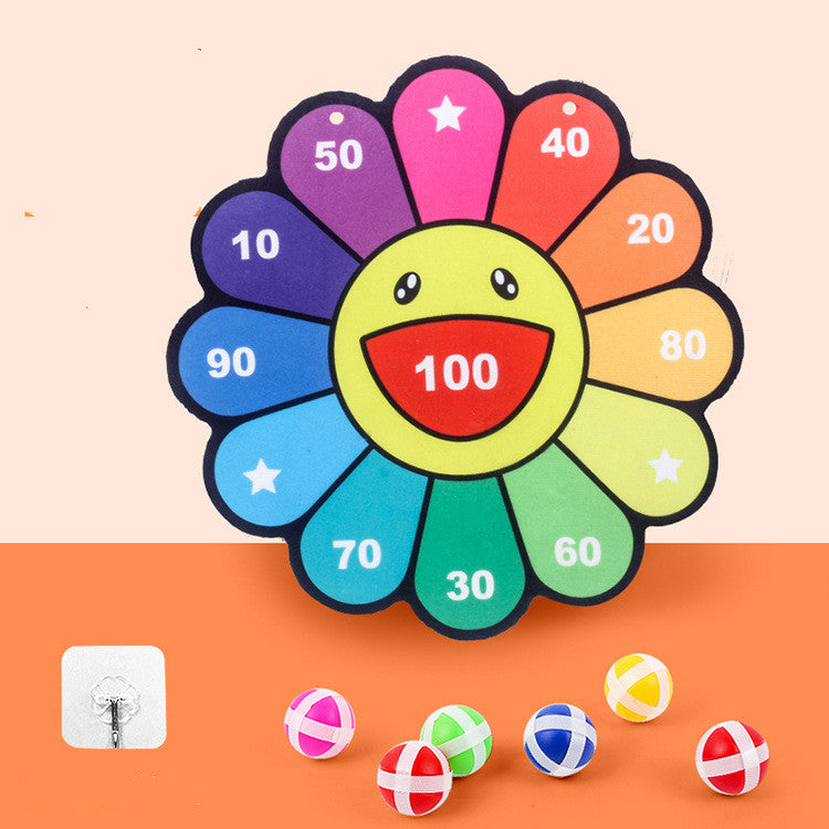 Kids Sticky Ball Dart Board Game – Cartoon Target Toy for Indoor & Outdoor Play