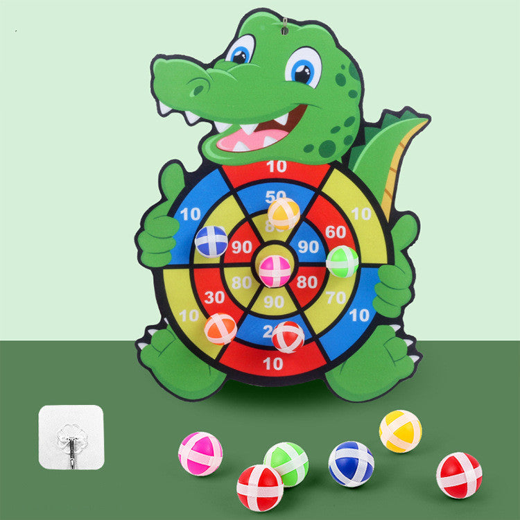 Kids Sticky Ball Dart Board Game – Cartoon Target Toy for Indoor & Outdoor Play