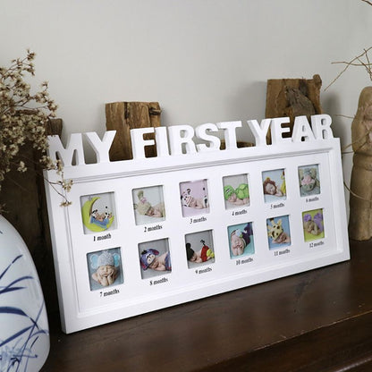 My First Year Baby Photo Frame – 12-Month Milestone Keepsake for Newborns