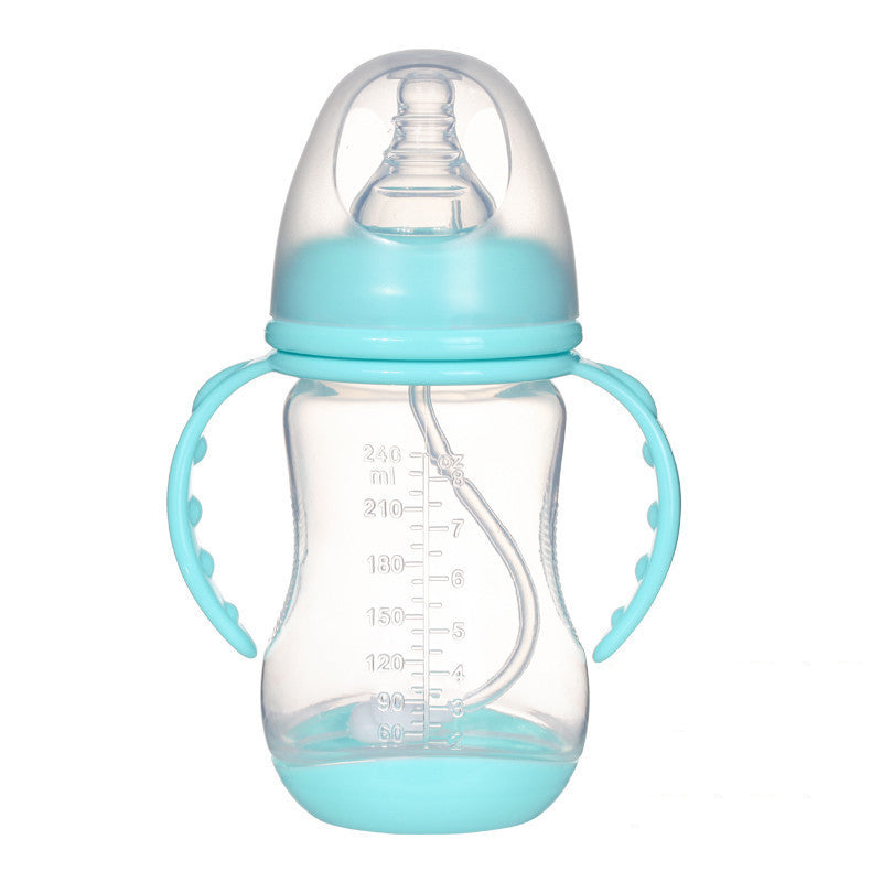 Anti-Colic Wide-Neck Baby Bottle with Handle & Straw – 180ML/240ML