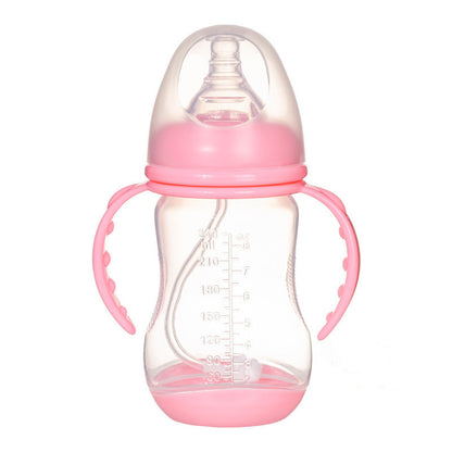 Anti-Colic Wide-Neck Baby Bottle with Handle & Straw – 180ML/240ML