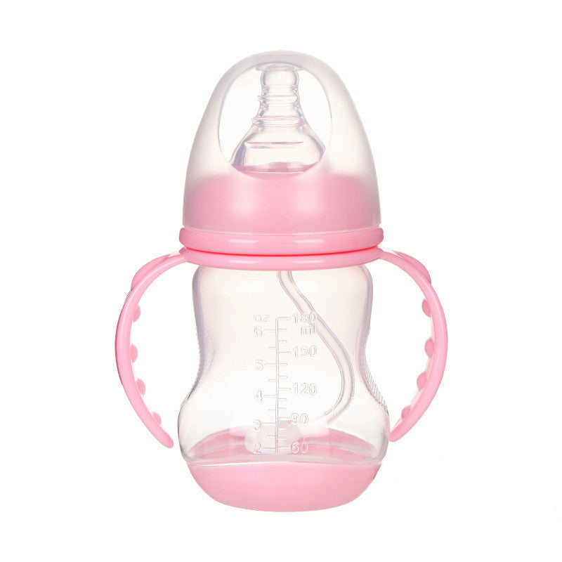 Anti-Colic Wide-Neck Baby Bottle with Handle & Straw – 180ML/240ML