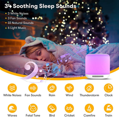 Colorful Lights White Noise Sleep Aid for Babies