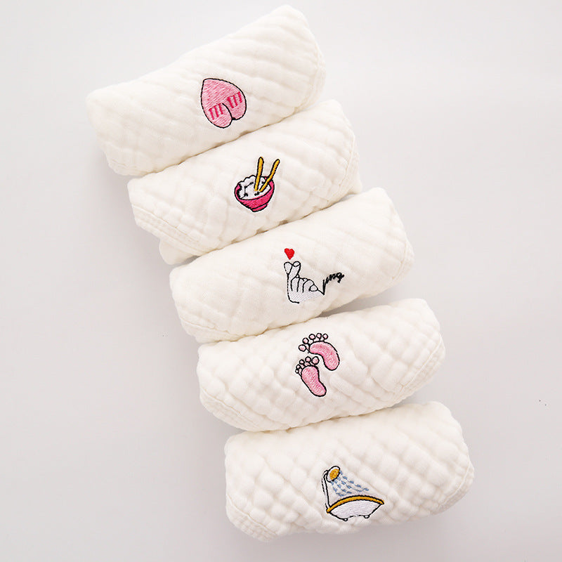 Embroidered Baby Towel – Soft Cotton Saliva Towel for Babies