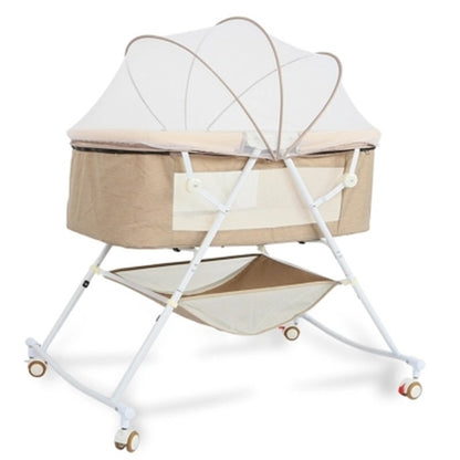 Portable Baby Crib Shaker Bed – Multifunctional, Foldable European Style Newborn Cradle for Comfort