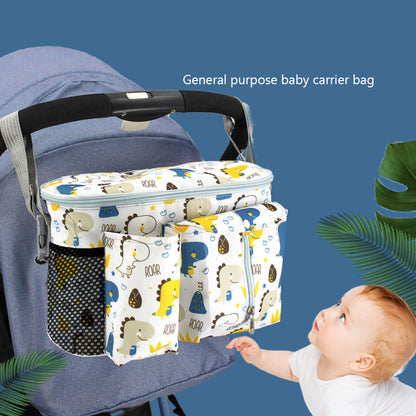 Multifunctional Baby Stroller Organizer – Large Capacity Diaper Bag with Bottle Holder & Adjustable Storage for Travel