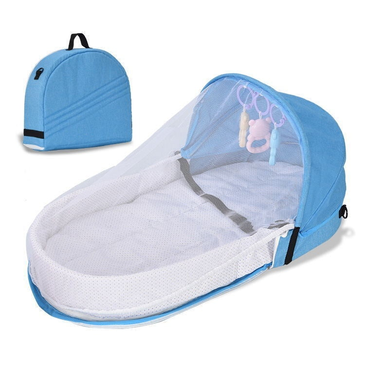 Portable Folding Baby Travel Crib with Anti-Pressure Design