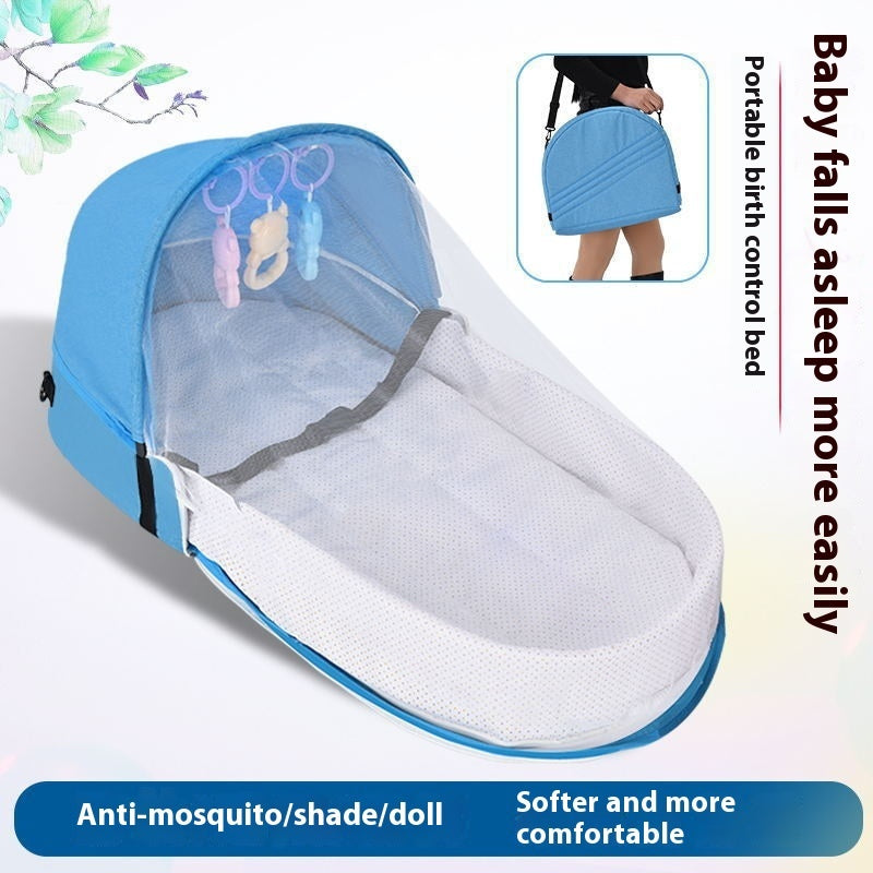 Portable Folding Baby Travel Crib with Anti-Pressure Design