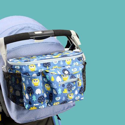 Multifunctional Baby Stroller Organizer – Large Capacity Diaper Bag with Bottle Holder & Adjustable Storage for Travel