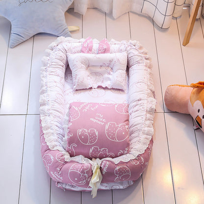 Baby Portable Removable And Washable Bed With Quilt