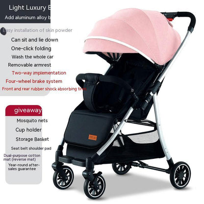 Lightweight Reclining Baby Stroller – Compact & Travel-Friendly