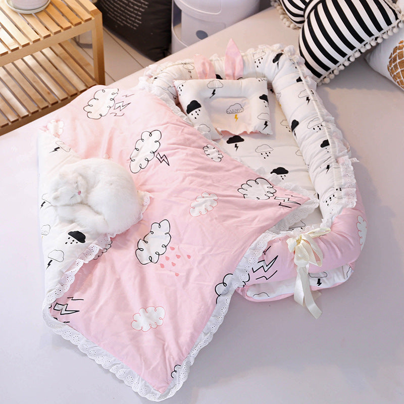 Baby Portable Removable And Washable Bed With Quilt