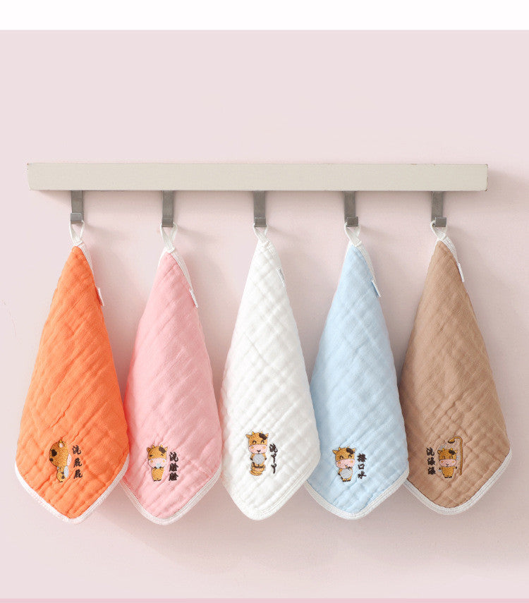 Embroidered Baby Towel – Soft Cotton Saliva Towel for Babies