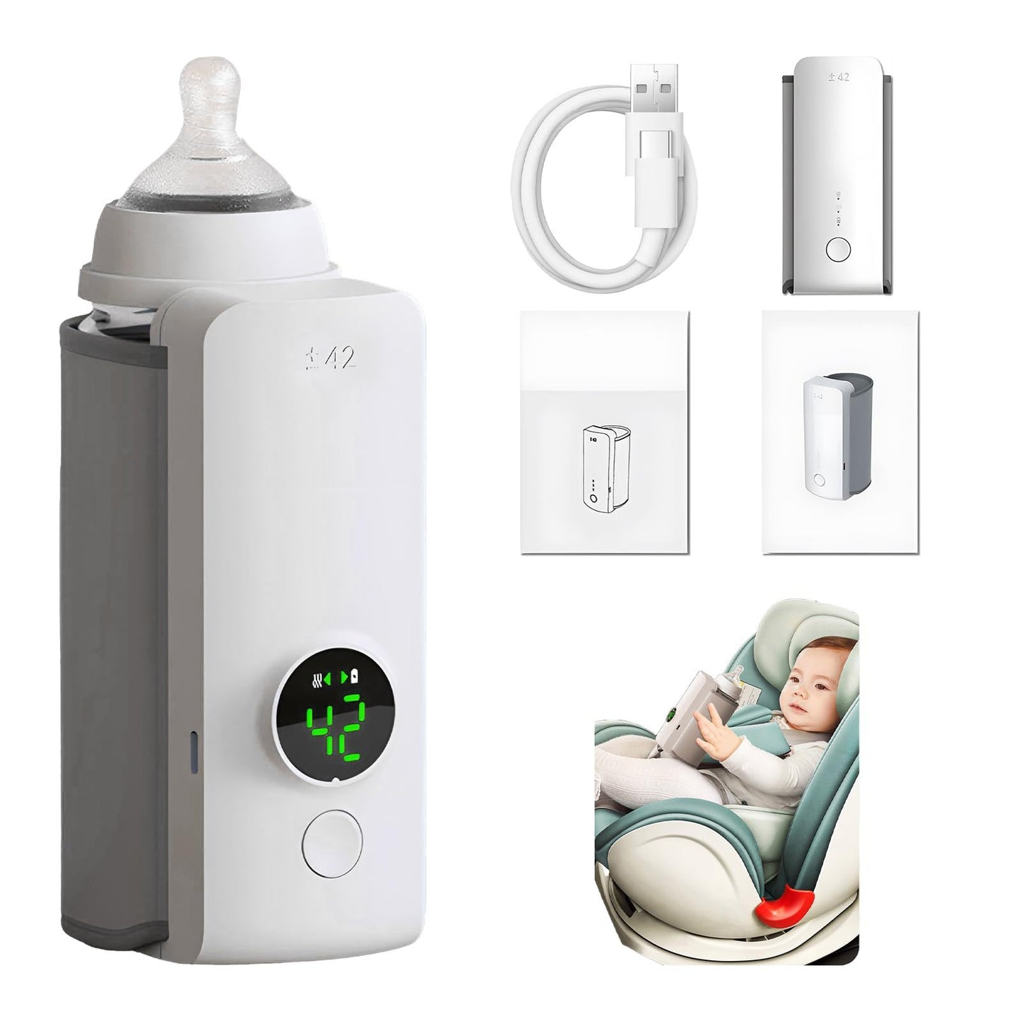 Portable USB Baby Bottle Warmer – Travel-Friendly Milk Heater