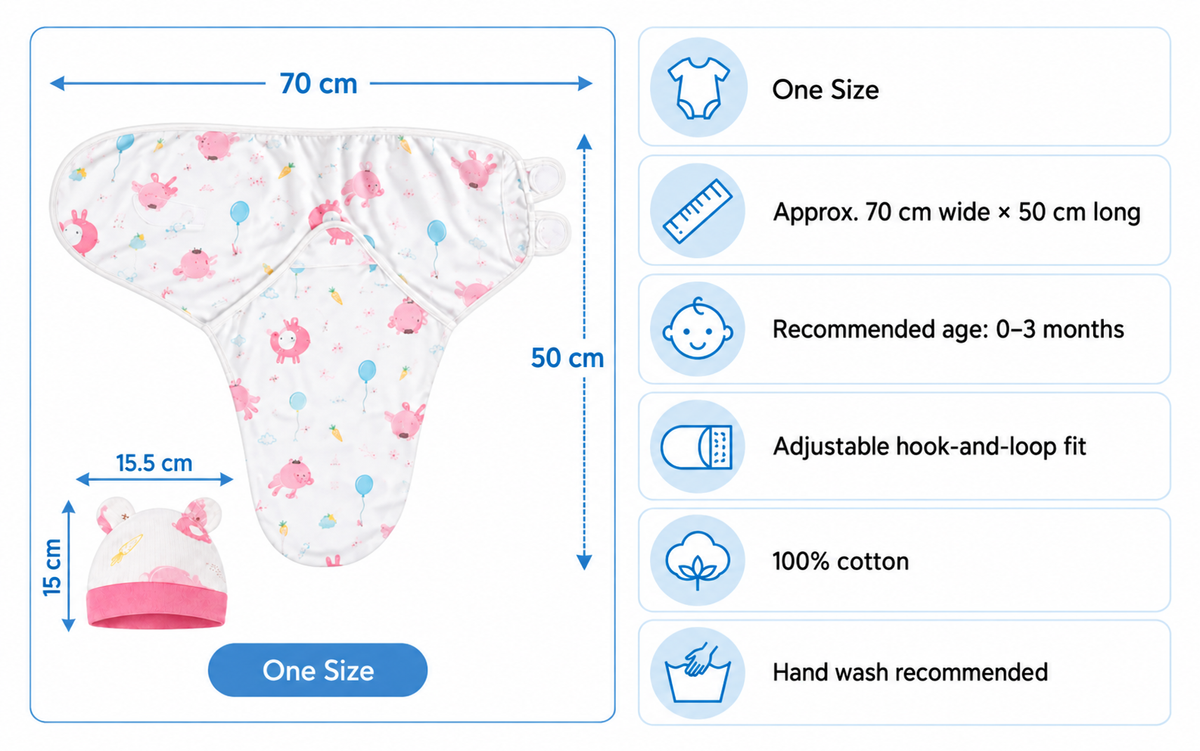 YippeeTots SecureWing™ Adjustable Baby Swaddle