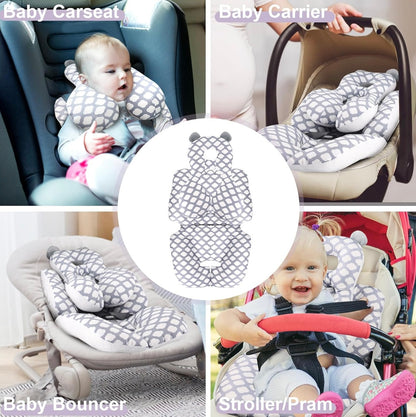 YippeeTots™ All-Season Baby Stroller Cushion with Neck and Body Support – Soft & Breathable Infant Sleeping Pad