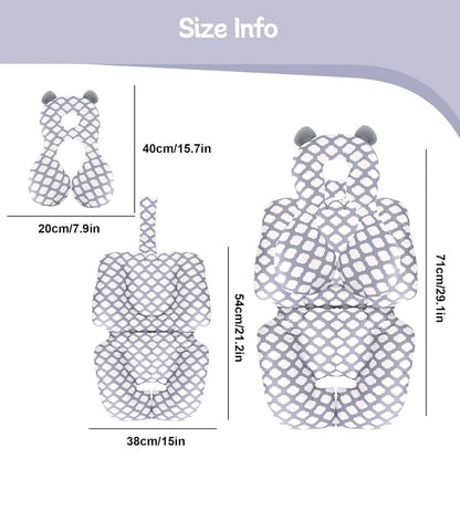 YippeeTots™ All-Season Baby Stroller Cushion with Neck and Body Support – Soft & Breathable Infant Sleeping Pad