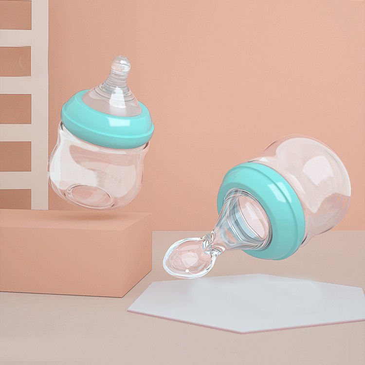 Borosilicate Glass Baby Feeding Spoon Bottle - BPA-Free, Leak-Proof, Easy-to-Use Feeding Solution for Infants