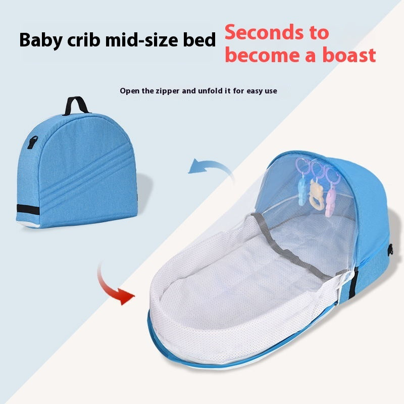 Portable Folding Baby Travel Crib with Anti-Pressure Design