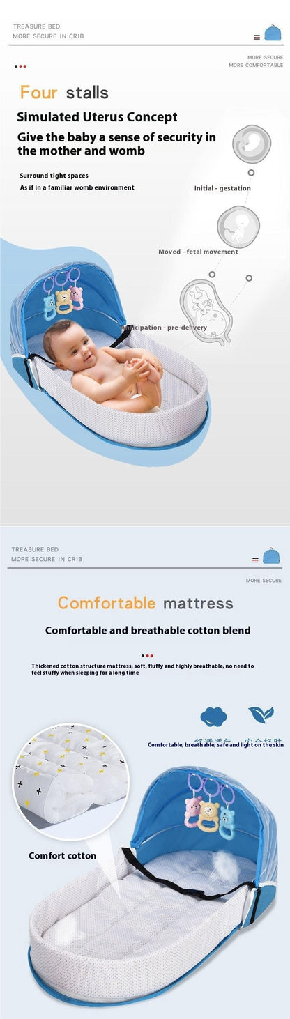 Portable Folding Baby Travel Crib with Anti-Pressure Design