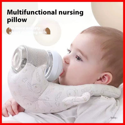 Self-Feeding Baby Pillow with Bottle Holder – Hands-Free Nursing Support