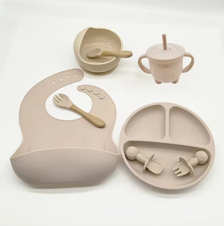 Baby Silicone Training Tableware Set for Self-Feeding & Weaning