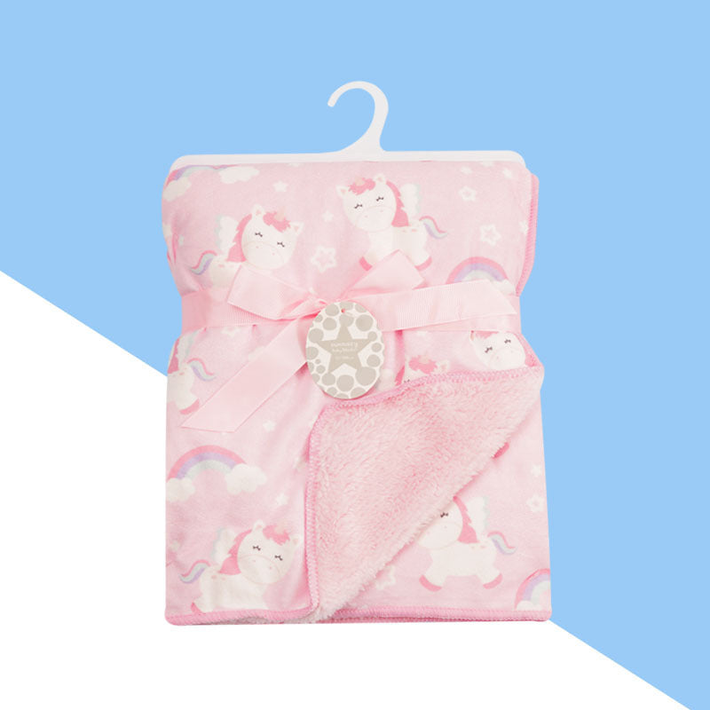 Super Soft Baby Woolen Blanket - Double Layer Plush Blanket for Infants